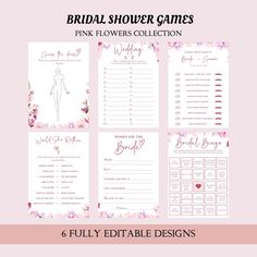 Let's make your bridal shower party into a happy and funny day!! We want you to celebrate this incredible day with our floral pink bridal shower games template cards! This is printable pink flowers bridal shower games with a funny interactive and hilarious games that will make this day into an unforgettable day! This is an instant download template, very easy to edit and print! Please make sure your email is right so you can receive our bridal shower games pdf. You should check our matching brid Bridal Shower Games Funny Interactive, Bridal Shower Games Funny, Games Template, Wishes For The Bride, Bridal Bingo, Bridal Games, Bridal Shower Printables, Bridal Shower Flowers, Pink Bridal Shower