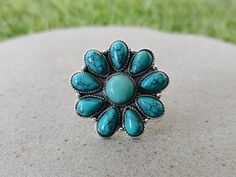 Adjustable Turquoise Ring With Stone Setting, Adjustable Turquoise Jewelry With Stone Setting, Adjustable Bohemian Turquoise Ring With Stone Setting, Bohemian Flower Ring With Gemstone, Bohemian Flower Ring For Jewelry Making, Bohemian Turquoise Rings With Stone Setting, Bohemian Blue Turquoise Ring With Stones, Turquoise Flower Ring Gift, Bohemian Turquoise Ring With Stone Setting