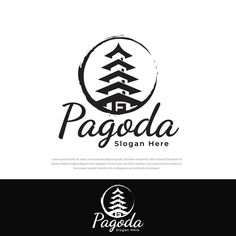 the logo for pagodaa, a company that sells pine trees and has been designed