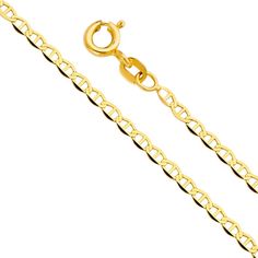 Flat Mariner 1.5MM Link by Kury - Available at SHOPKURY.COM. Free Shipping on orders over $200. Trusted jewelers since 1965, from San Juan, Puerto Rico. Necklaces Collection, Fine Gold Jewelry, Multi Strand Necklace, Jewelry Diy, Gold Material, Amazon Affiliate, Spring Rings, Gold Pendant, Personalized Jewelry