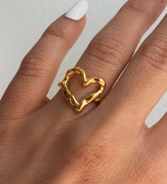 Talia Ring Ring Inspo Jewelry, Funky Rings, Open Heart Ring, Preppy Jewelry, Dope Jewelry, Jewelry Essentials, Funky Jewelry, Jewelry Lookbook, Put A Ring On It