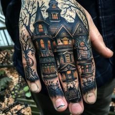 Illuminated Knuckle Tattoos Tattoo Kit Mens Knuckle Tattoos, Cool Finger Tattoos For Men, Zombie Hand Tattoo, Spooky Traditional Tattoo, Long Tattoos, Cool Finger Tattoos, Skull Hand Tattoo, Tarot Tattoo, Native Tattoos