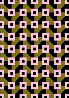 a black and pink pattern with squares on it