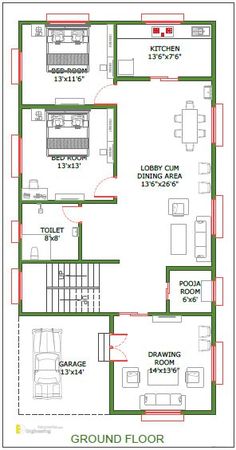 the floor plan for a house with three rooms