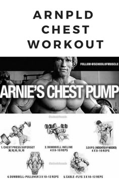 an ad for the arm and chest workout, with instructions on how to use it