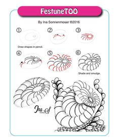 the instructions for how to draw an abstract flower