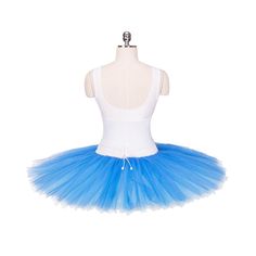 Professional practice tutu made using an "ombre' effect" created alternating layers of white and color tulle. There are 10 graded layers of high quality tulle, a mesh waistband, and a professional closure with clasps in the back. The length of the tutu is approximately 34 to 34 centimeters, according to the size. Available in black and white, Pink and White, Blue and White. Size and Waist Fit: Small: 60.6-65.5 cm Medium: 68.5-73.5 cm Large: 76-81 cm $ 170 Stretch Tulle Petticoat With Attached Cancan, Blue Fitted Tulle Tutu Dress, Blue Fitted Tulle Petticoat, Fitted Blue Tulle Petticoat, Balletcore Tulle Tutu Dress For Dance, Fitted Tulle Tutu Dress For Dance, White Fitted Tutu Dress, Fitted White Tutu Dress With Tulle Skirt, White Fitted Tutu Dress With Tulle Skirt