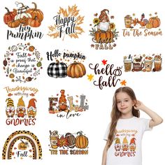 PRICES MAY VARY. 【Cute Styles】You will receive 12 delicate and cute fall patterns along with a user manual, featuring fall gnomes, pumpkins, maple leaves, and more. The fall iron on transfers are cleverly printed with striking text, adding visual charm while perfectly highlighting the warmth and joy of the harvest season. Different sizes of designs are suitable for each family member. 【Premium Materials】Made of high-quality heat transfer vinyl, our iron on transfers for t-shirts are safe for the Free Fall Printables, Pumpkin Stickers, T Shirt Transfers, Fall Patterns, Fall Printables, Harvest Season, Amazon Art, Iron On Transfer, Sewing Stores