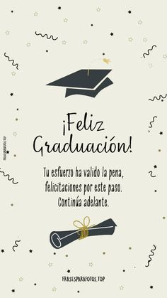 a graduation card with the words feliz graduacion written in spanish