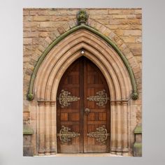 an old church door with ornate carvings on it