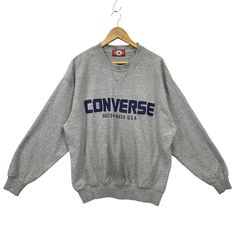 Vintage 90s Converse Sweatshirt Converse Sweater Converse Crewneck Pullover Converse Boston Streetwear Grey Size XLarge * Used item. In fair vintage condition (6/10) * Some signs of wear and light stains (Please view photos) * Tagged size LL (XL). May fit from Large to Xlarge. Measurements (appoximately) - Chest (underarm to underarm) : 25 inches - Length (side of neck seam to bottom hem) : 26 inches BUY 3 ITEMS GET FREE SHIPPING WORLDWIDE ATTENTION : PLEASE READ * SHIPPING via PREMIUM EXPRESS. 90s Long Sleeve Sweater With Letter Print, Vintage Sweater With Letter Print And Long Sleeves, Vintage Long Sleeve Sweater With Letter Print, Oversized Vintage Sweater With Letter Print, 90s Crew Sweatshirt, Vintage Relaxed Fit Letter Print Sweater, Vintage Relaxed Fit Sweater With Letter Print, Oversized Vintage Sweater For Streetwear, Vintage Letter Print Sweater In Relaxed Fit