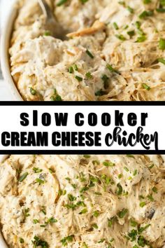 this slow cooker cream cheese chicken recipe is so good and easy to make it looks delicious