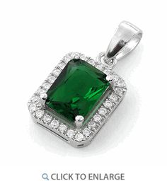 Sterling Silver Emerald Rectangular CZ Pendant Luxury Cubic Zirconia Rectangular Pendant Jewelry, Luxury Sterling Silver Emerald Cut Emerald Necklace, Luxury Sterling Silver Emerald-cut Emerald Necklace, Luxury Emerald Cut Sterling Silver Emerald Necklace, Sterling Pendant, Emerald Pendant, Silver Jewels, Cz Pendant, Stone Setting