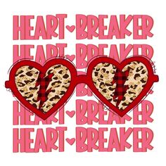 two hearts shaped like leopards with the words heart - breaker and breaker on them