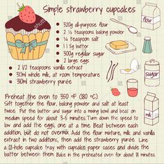 a recipe for strawberry cupcakes with instructions on how to make it and what to use