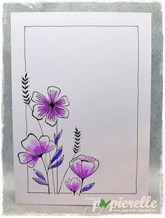 a card with purple flowers on it