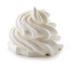 whipped cream on a white background