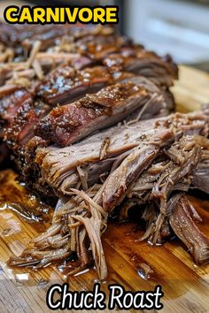 sliced up meat on a cutting board with the words carnivore