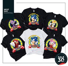 sonic the hedgehog family t - shirt bundle