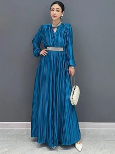 41611724587069 Elegant Pleated Maxi Length Evening Dress, Elegant Pleated Maxi Evening Dress, Elegant A-line Pleated Evening Dress, Chic Floor-length Pleated Dress For Party, Chic Pleated Maxi Dress For Banquets, Elegant Pleated Dress For Evening, Elegant Pleated Evening Maxi Dress, Chic Pleated Maxi Dress For Banquet, Chic Pleated Dress For Banquet