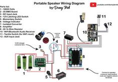 the wiring diagram for a portable speaker system