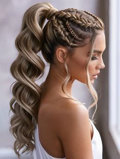 Formal Braided Hairstyles For Long Hair, Bridal Hair With Braid, Wedding Hair Braids, Braid Variations, Elegant Braided Hairstyles, Wedding Hairstyles For Bridesmaids, Bridal Hairstyles With Braids, Fishtail Braid Hairstyles, Fishtail Braids