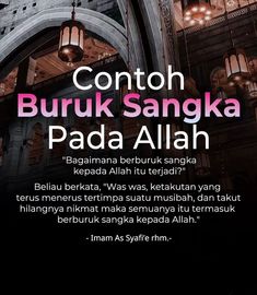 an advertisement for the book contoh buruk sangka pada aliah