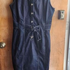 Brand New, Never Warn (Except To Try On) Sleeveless Jean Dress. Has A Bit Of Stretch To It, But Runs Small. Jean Dress, Size 16 Dresses, Jeans Dress, Try On, White House Black, White House Black Market, House Black, Black House, White House