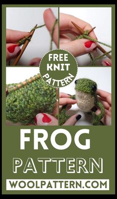 the frog is crocheted in green yarn and has two hands holding it with one hand