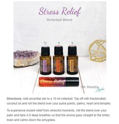 Dr. Mariza's Stress Relief Blend Diffuser Recipes, Essential Oil Diffuser, Doterra, Oil Diffuser