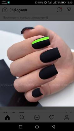 Black And Neon Nails Short, Black And Lime Green Nails, Neon Colored Nails, Black And Neon Green Nails, Black And Neon Nails, Short Neon Nails, Summer Nails 2023, 2023 Nails, Spring Acrylic Nails