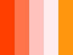 an orange and pink color scheme with white, red, yellow, and green