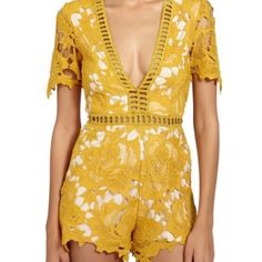 Missguided Playsuit Size 8, Mustard Cheap Yellow Party Bodysuit, Affordable Yellow Party Bodysuit, Black Sequin Jumpsuit, Missguided Jumpsuit, Lace Jumper, Romper Fall, Lace Playsuit, Black Lace Romper, Bell Sleeve Romper