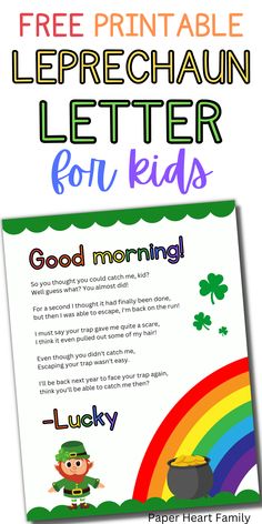 the free printable leprechaun letter for kids