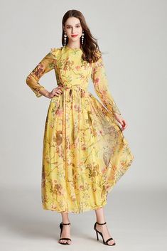 Fitted Chiffon Long Sleeve Dress, Fitted Long Sleeve Dress For Spring Formal, Elegant Full Length Long Sleeve Dress For Spring, Fitted Full-length Chiffon Dress, Modest Full-length Maxi Dress For Spring, Modest Full Length Maxi Dress For Spring, Modest Long Sleeve Long Dress For Spring, Modest Fitted Chiffon Dress, Fitted Chiffon Modest Dress