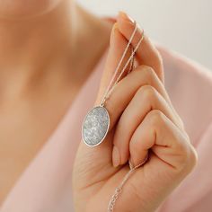 A meaningful gift for your friend, sister, mother, friend, bridesmaid, loved one or a special treat just for yourself. Wear your love around your neck and keep them close to your heart. This affordable and thoughtful gift will surely be treasured by your loved one.This customized name necklace can be engraved however you desire. Type your roman numeral, names, initials, your special date or inspirational words to design your necklace, makes you unique and show off your personality.• Completely h Etched Necklace For Mother's Day, Etched Necklace For Mother's Day Gift, Personalized Silver Necklace With Oval Pendant, Silver Oval Pendant Necklace For Personalized Gift, Mother's Day Gift Etched Necklace, Etched Heart Pendant Necklace For Gift, Personalized Etched Sterling Silver Necklace, Silver Heart Pendant Necklace With Laser Engraving, Engraved Oval Pendant Necklace As Gift