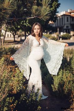 Bormay - White Sexy Deep V-neck Trumpet Sleeve Lace Sheer Bodycon Maxi Dress White Lace Bodycon Dress, Lace Lanterns, White Lace Bodycon, Fitted Pencil Dress, White Fitted Dress, Elegant Bodycon Dress, Pregnant Wedding Dress, Bodycon Maxi Dress, White Bodycon