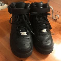 In pristine condition Nike Air Force 1 High-top Synthetic Sneakers, Air Force 1 Shoes, Air Shoes, Air Force 1 Mid, Nike Air Shoes, Nike Air Force 1, Nike Air Force Sneaker, Air Force 1, Tennis Shoes