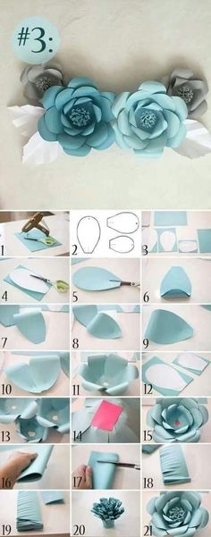 how to make paper flowers that look like they have been cut into pieces with scissors