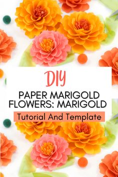 paper flowers arranged on top of each other with text overlay that reads, diy paper margod flowers margiod