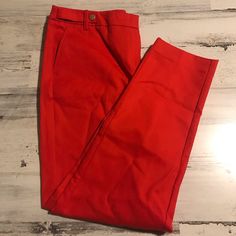 Notes Of Orange And Red In These Lauren Pants By Rl Ralph Lauren Plus Size 16 Available Boot Cut Straight Leg Gold Detailing Originally $90 Casual Red Workwear Bottoms, Casual Red Bottoms For Work, Red Cotton Bottoms For Work, Red Cotton Workwear Bottoms, Red Tapered Leg Pants For Work, Red Fitted Cotton Pants, Fitted Red Cotton Pants, 90s Ralph Lauren, Black Velvet Pants