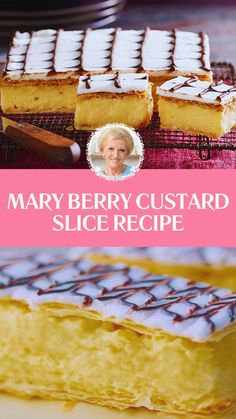 Mary Berry Custard Slice Recipe Mary Berry Tray Bakes, Custard Slice Recipe, Custard Slices, Berry Custard, Interesting Desserts, Sweet Slices, Apple Cake Recipe Easy, British Baking Show Recipes, James Martin Recipes