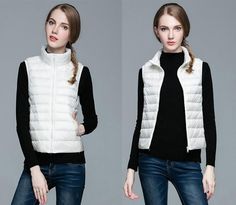 Made from the softest nylon and polyester materials, this ultra-light duck down vest for women is exactly what you need to stay cozy this autumn/winter. Featuring a solid pattern that matches any attire, its zipper closure ensures a great fit while the mandarin collar adds a dash of chicness to your look. A marvelous jacket that proffers both style and comfort, keep yourself warm wearing this swanky vest jacket!

Specifications
Item Type: Outerwear & Coats
Outerwear Type: Vest
Gender: Women
Coll Winter Stretch Nylon Vest, Fitted Nylon Winter Vest, White Winter Vest Outerwear, Versatile Fitted Winter Vest, Versatile Fitted Vest For Winter, Trendy White Vest Outerwear, Casual Stretch Vest, White Winter Vest For Cold Weather, White Fall Vest Outerwear