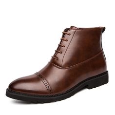 US$ 59.99 - Men Stylish Carved Leather Non Slip Large Size Casual Ankle Boots Leather Boots Men, Men Ankle Boots, Mens Boots Online, Boots Luxury, Shoes Oxford, High Quality Boots, Men's Dress Shoes, Casual Ankle Boots, Mens Leather Boots