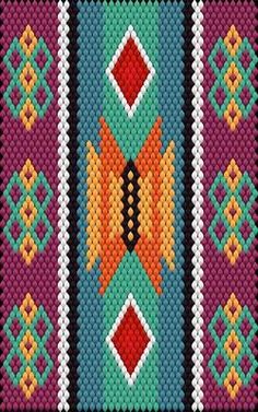 a cross stitch pattern with different colors and designs