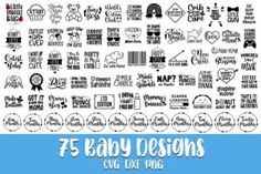 75 baby designs svve font and clippings for cricut or silhouette