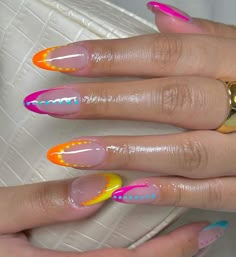 Colorful Nail, Colorful Nails, Summery Nails, Almond Acrylic Nails, Bright Nails, Nails 2023, Summer Acrylic Nails, Girls Nails, Dream Nails