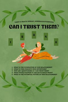 a poster with the words can i trust them? and an image of two people sitting on