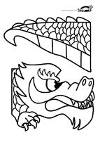 a coloring page with an image of a dragon