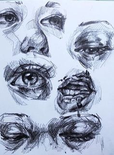 several different types of eyes are shown in this drawing